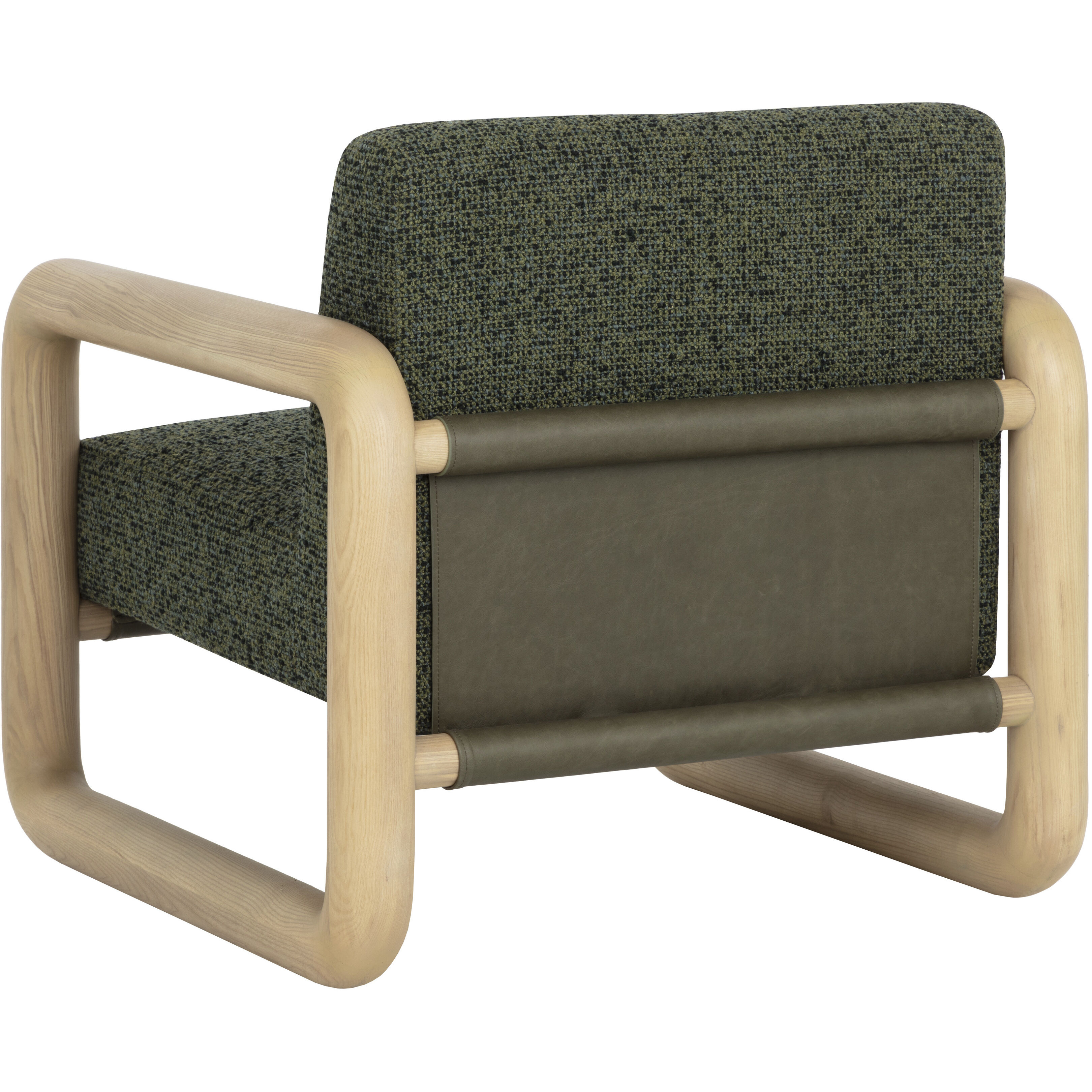 Nubo Noah Meadow / Ludlow Dark Olive Leather Lounge Chair